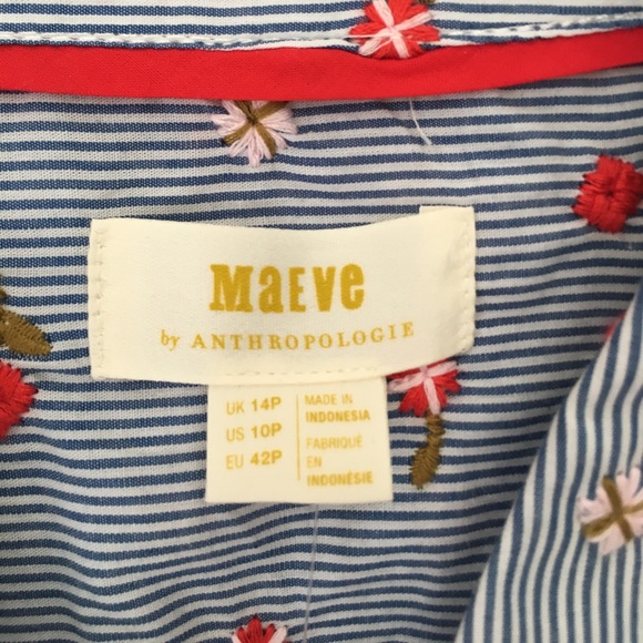 ⏳24 HOURS LEFT!! Anthro Maeve embroidered floral button down 10P - Picture 4 of 5